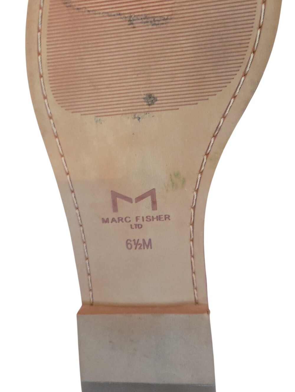 Marc Fisher Woven Suede Slide Sandals Gray Square Toe Minimalist Chic 6.5M - Picture 7 of 7